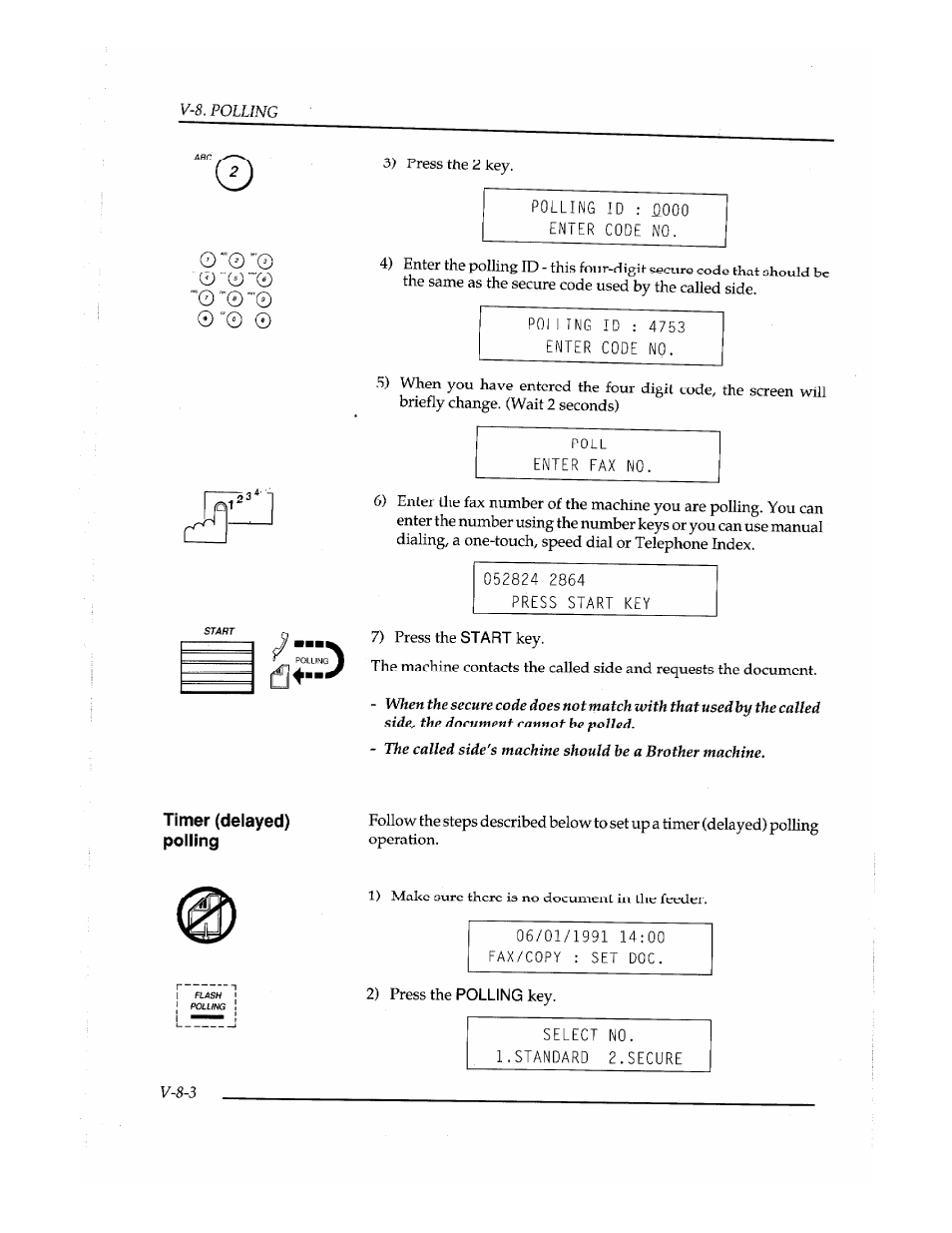 Timer (delayed) polling | Brother Fax-410M User Manual | Page 112 / 164