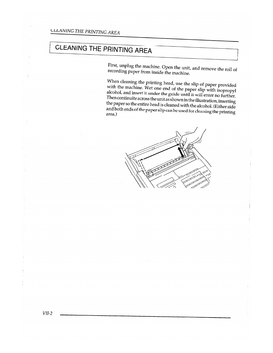 Cleaning the printing area | Brother Fax-410M User Manual | Page 158 / 164