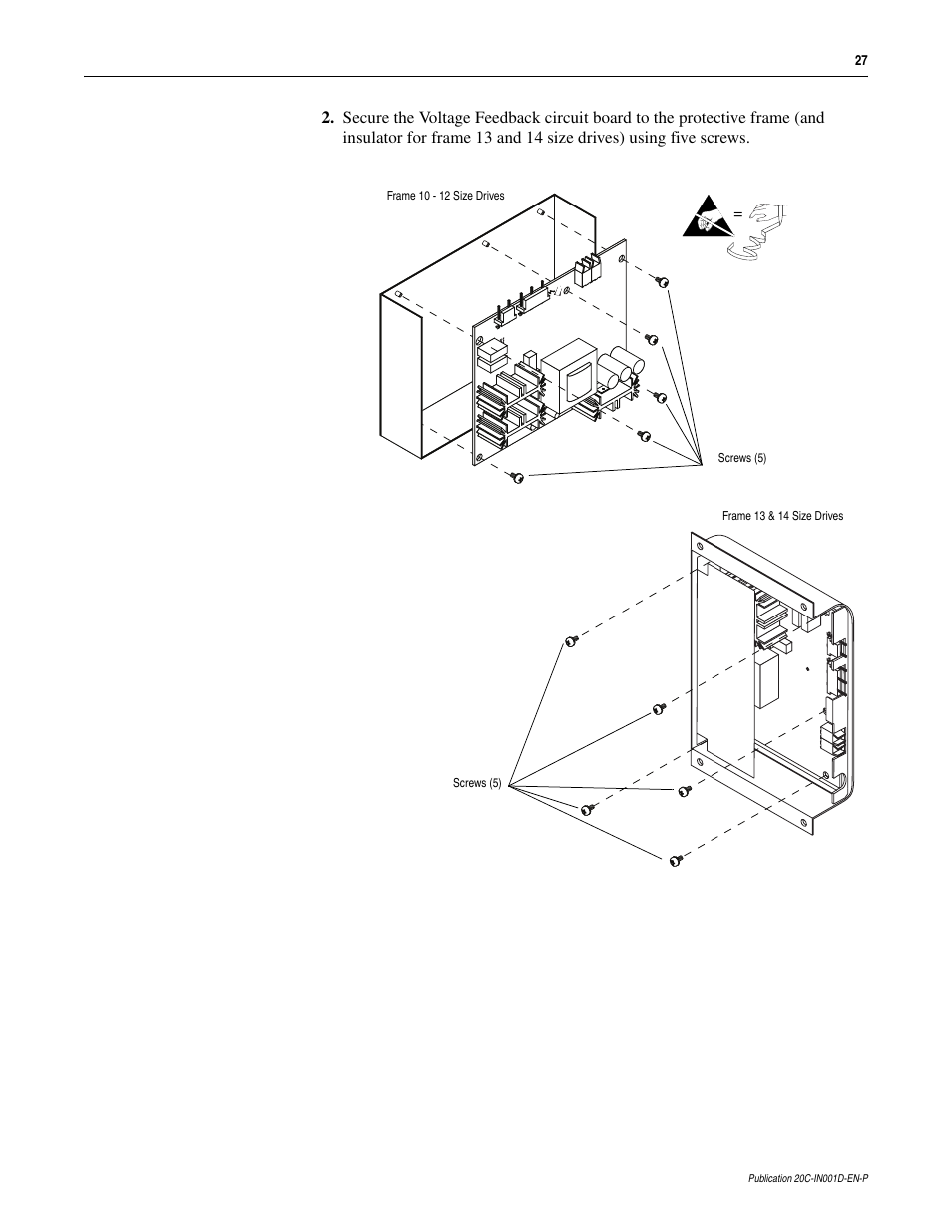 Rockwell Automation 20D PowerFlex 700H to 700S Phase II Control Conversion (Frames 9...14) User Manual | Page 27 / 42