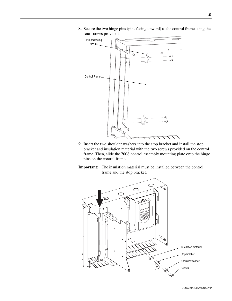 Rockwell Automation 20D PowerFlex 700H to 700S Phase II Control Conversion (Frames 9...14) User Manual | Page 33 / 42