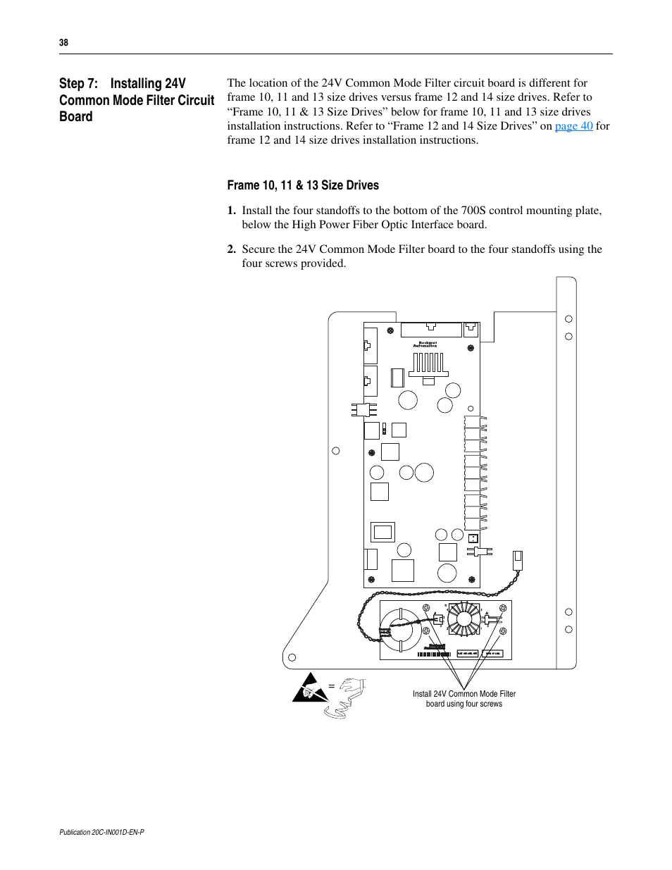 Rockwell Automation 20D PowerFlex 700H to 700S Phase II Control Conversion (Frames 9...14) User Manual | Page 38 / 42