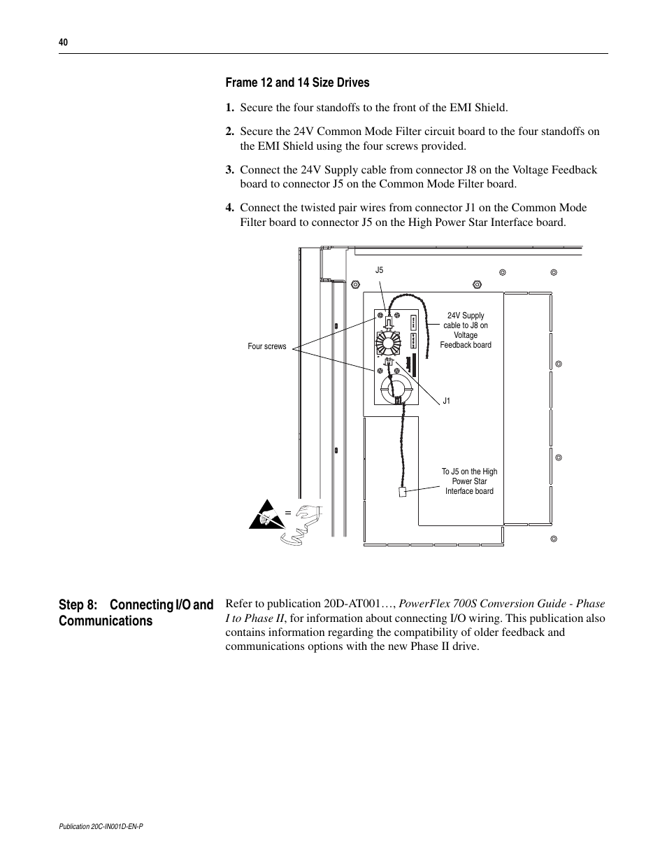 Rockwell Automation 20D PowerFlex 700H to 700S Phase II Control Conversion (Frames 9...14) User Manual | Page 40 / 42