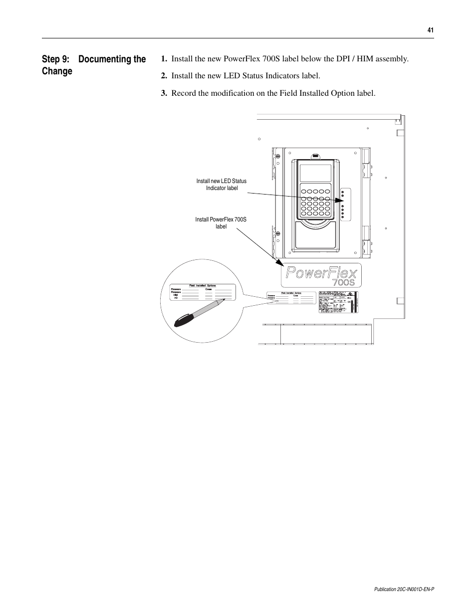 Rockwell Automation 20D PowerFlex 700H to 700S Phase II Control Conversion (Frames 9...14) User Manual | Page 41 / 42