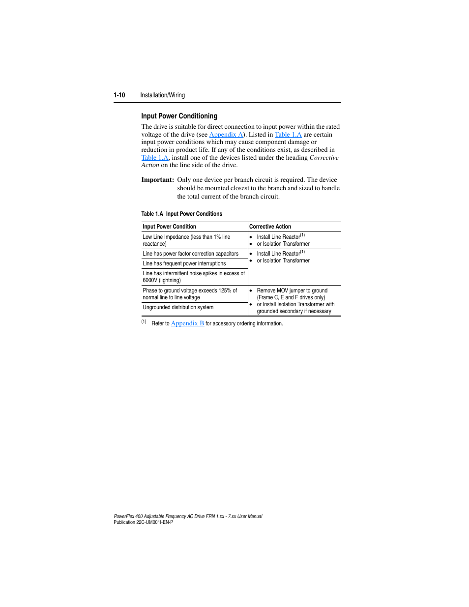 Rockwell Automation 22C PowerFlex 400 AC Drive FRN 1.xx - 7.xx User Manual | Page 22 / 218
