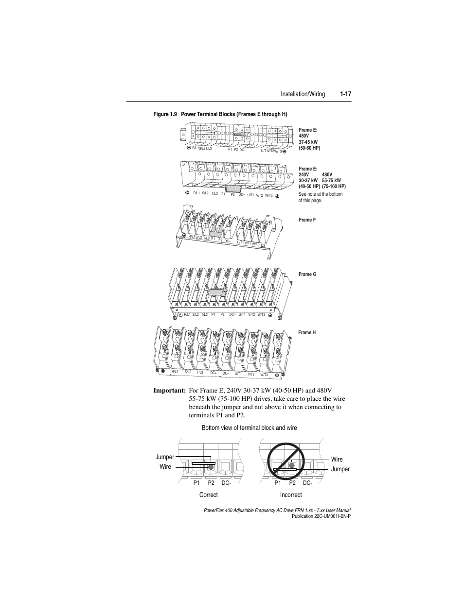 Installation/wiring 1-17 | Rockwell Automation 22C PowerFlex 400 AC Drive FRN 1.xx - 7.xx User Manual | Page 29 / 218