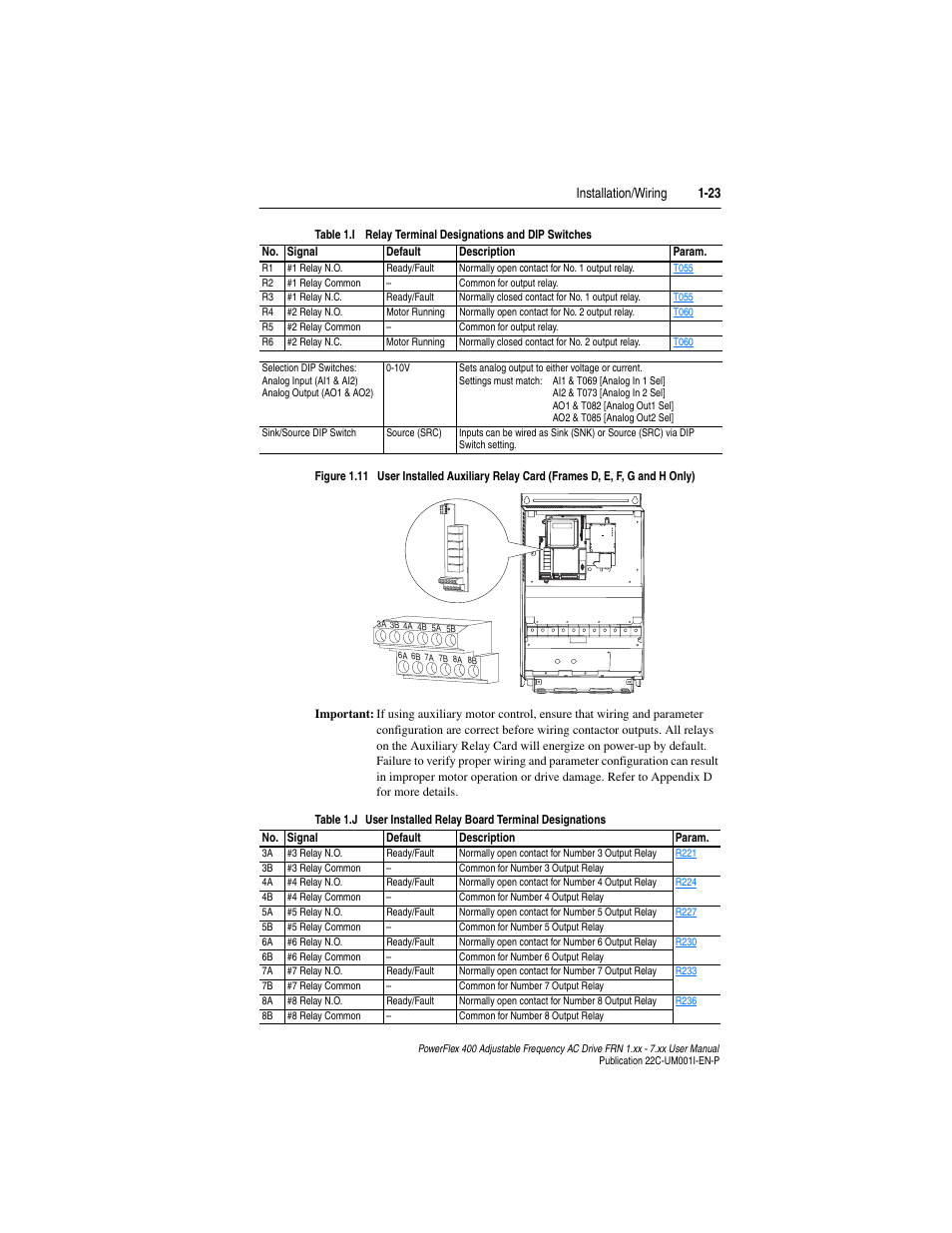 Installation/wiring 1-23 | Rockwell Automation 22C PowerFlex 400 AC Drive FRN 1.xx - 7.xx User Manual | Page 35 / 218