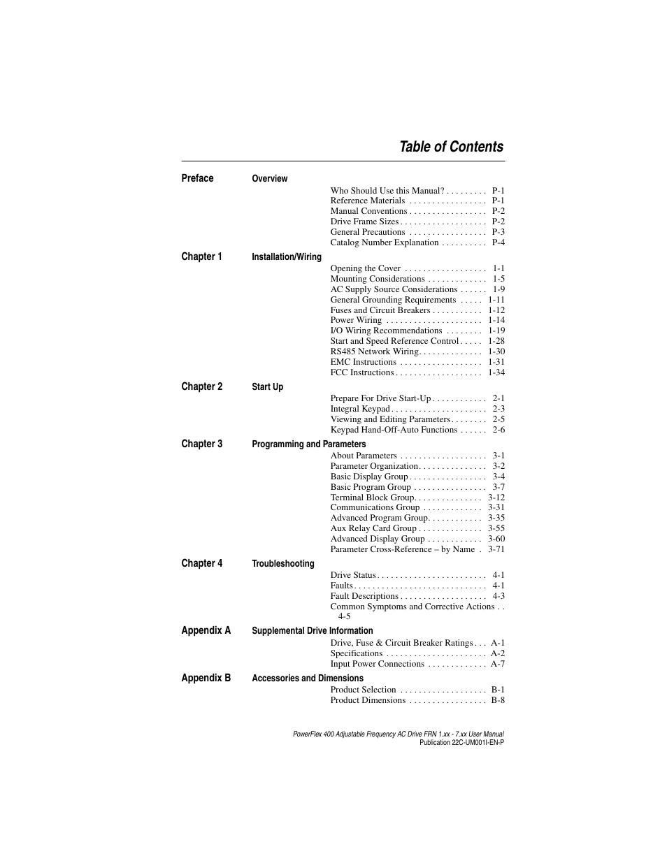 Rockwell Automation 22C PowerFlex 400 AC Drive FRN 1.xx - 7.xx User Manual | Page 7 / 218