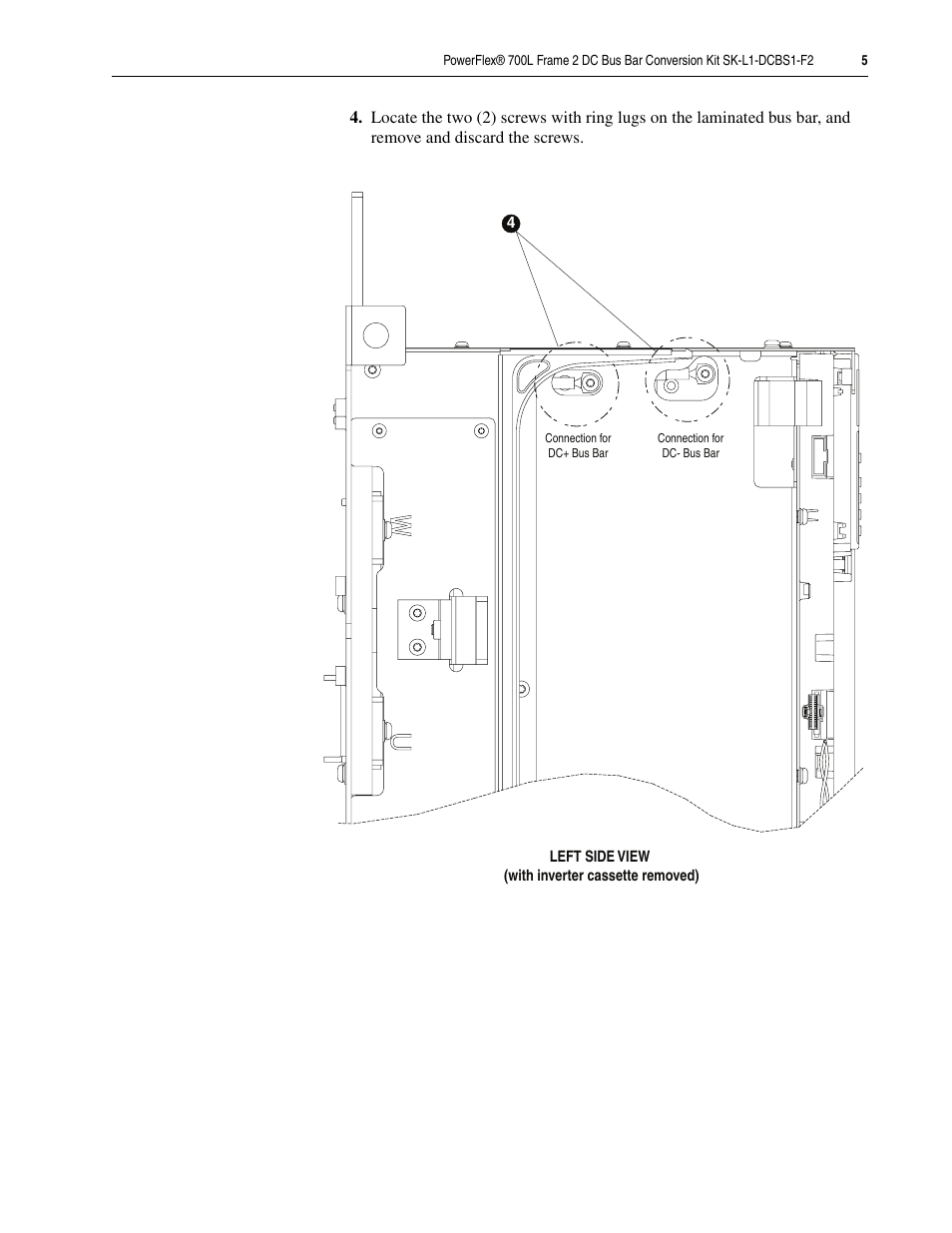 Rockwell Automation 20L PowerFlex 700L Frame 2 DC Bus Bar Conversion Kit User Manual | Page 5 / 8
