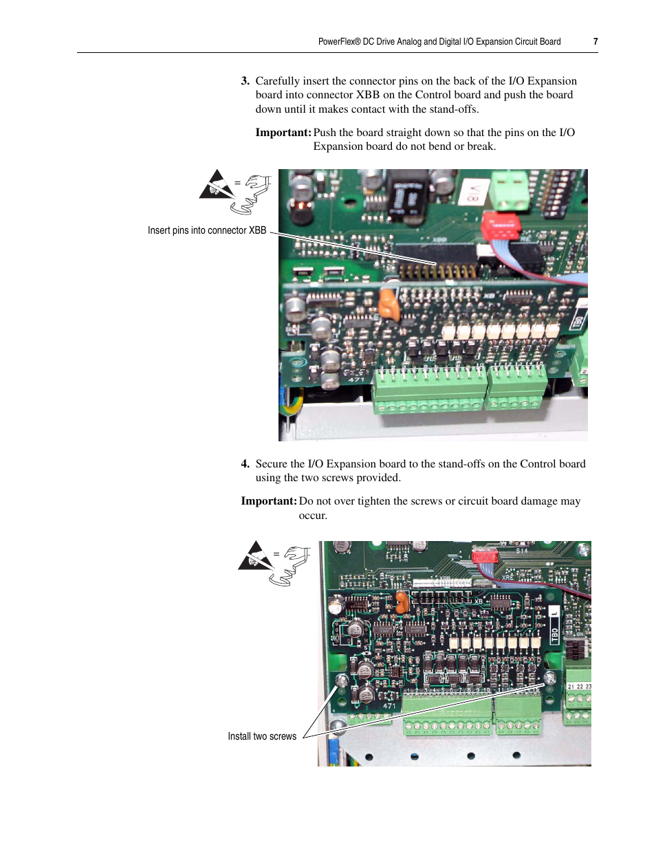 Rockwell Automation 20P PowerFlex DC Drive Analog and Digital I/O Expansion Circuit Board User Manual | Page 7 / 10