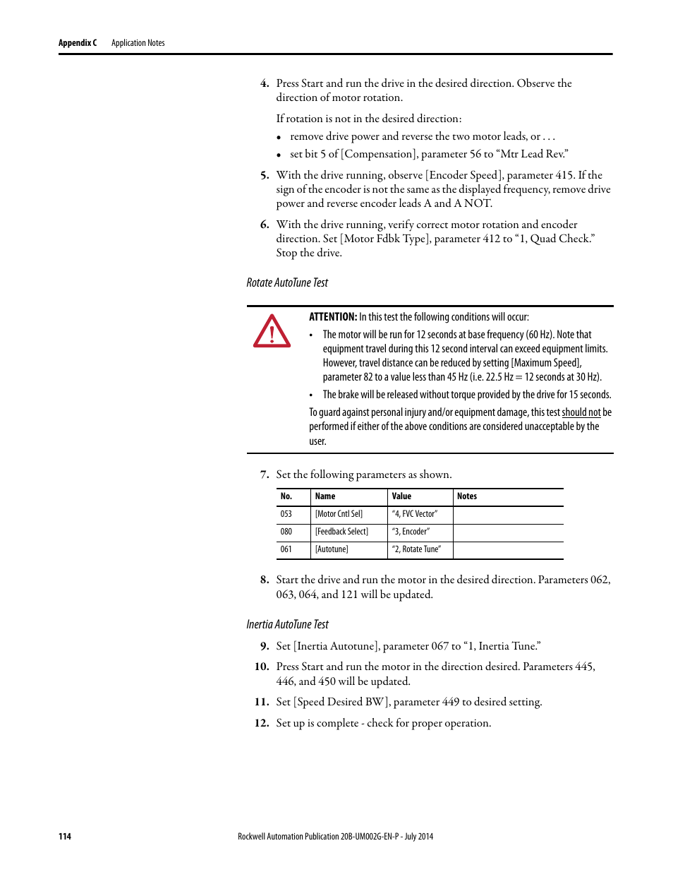 Rockwell Automation 20B PowerFlex 700 AC Drives Vector Control (v4.001 and up) User Manual | Page 114 / 166