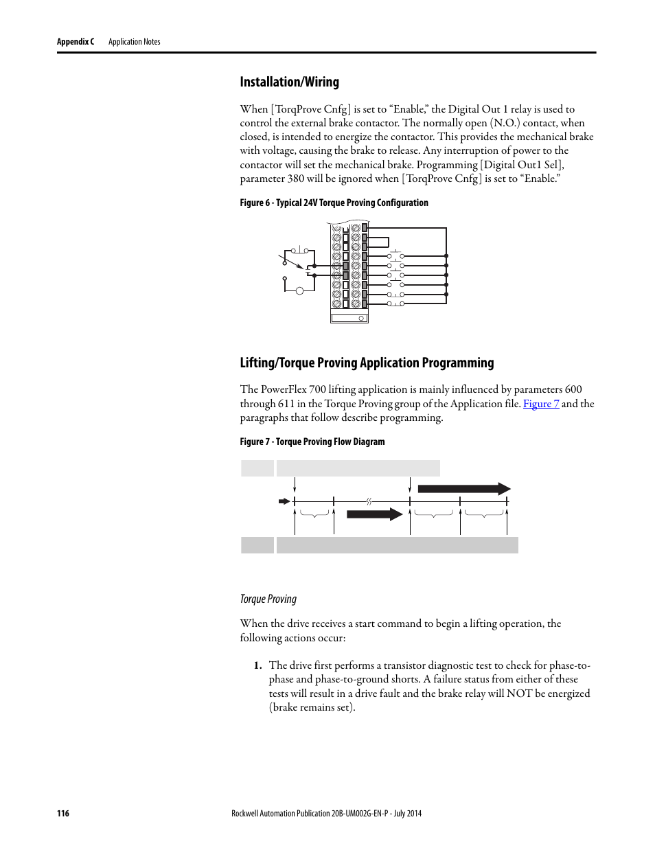 Installation/wiring, Lifting/torque proving application programming, Torque proving | Figure 7 - torque proving flow diagram | Rockwell Automation 20B PowerFlex 700 AC Drives Vector Control (v4.001 and up) User Manual | Page 116 / 166