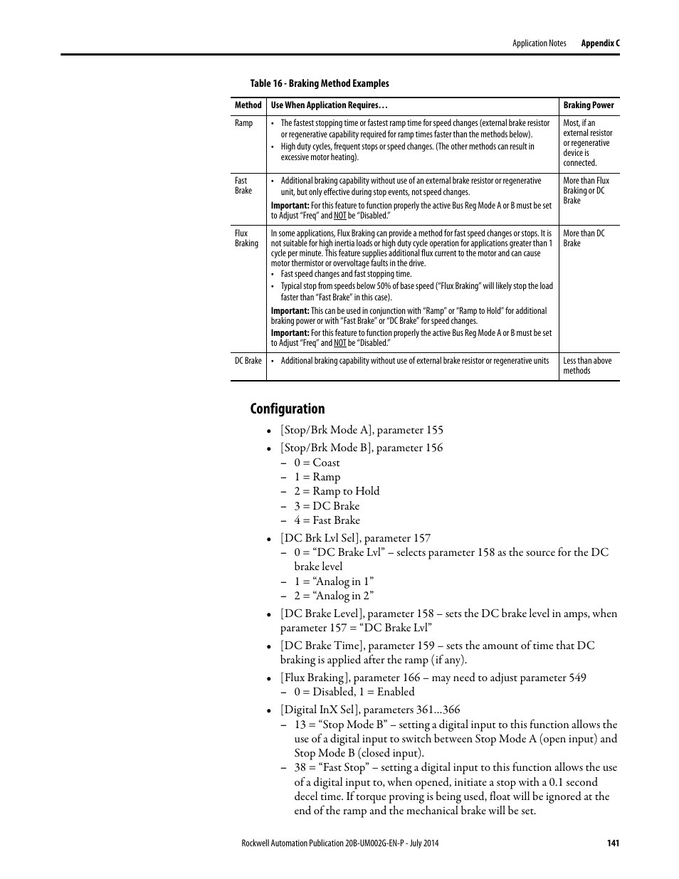 Configuration | Rockwell Automation 20B PowerFlex 700 AC Drives Vector Control (v4.001 and up) User Manual | Page 141 / 166