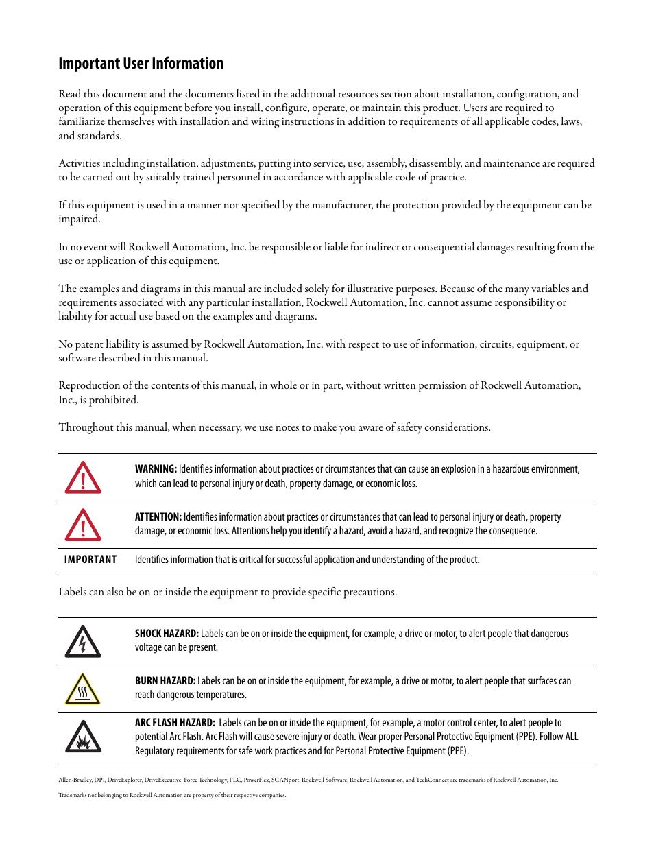 Important user information | Rockwell Automation 20B PowerFlex 700 AC Drives Vector Control (v4.001 and up) User Manual | Page 2 / 166