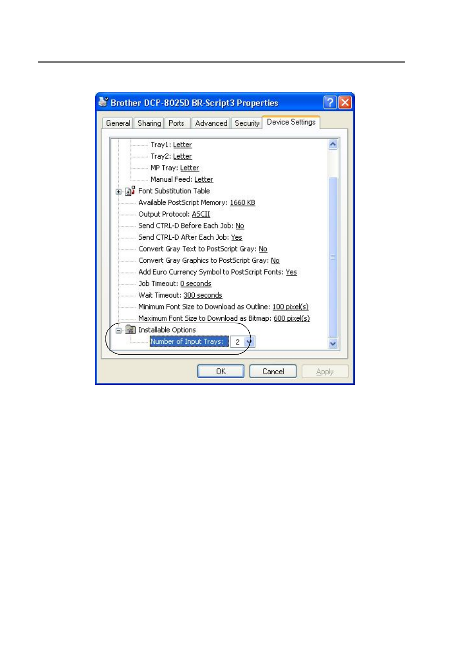 Device settings tab, Device settings tab -19 | Brother DCP8020 User Manual | Page 114 / 282