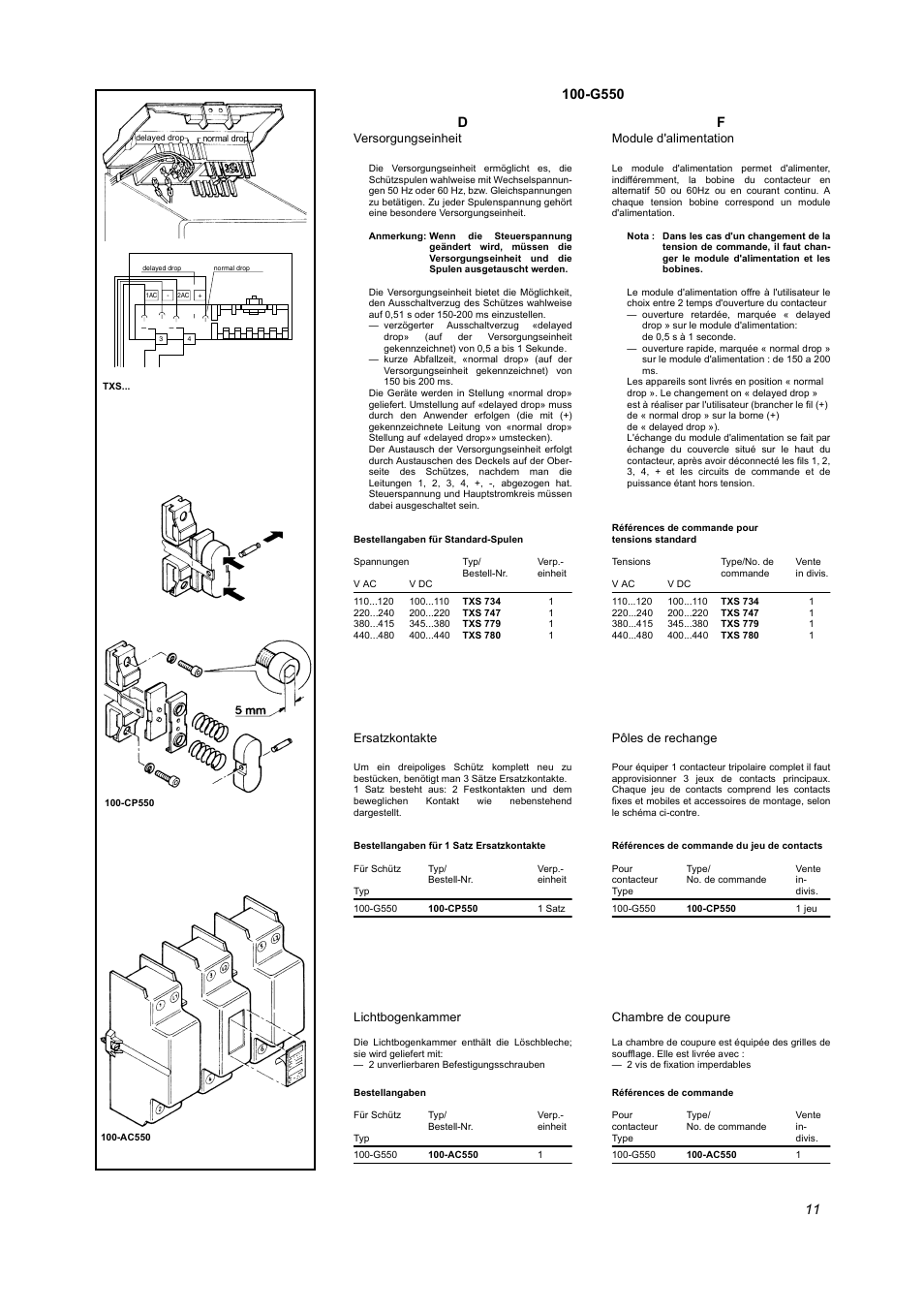 11 d, G550 | Rockwell Automation 100 G550...G860 Contactors User Manual | Page 11 / 16