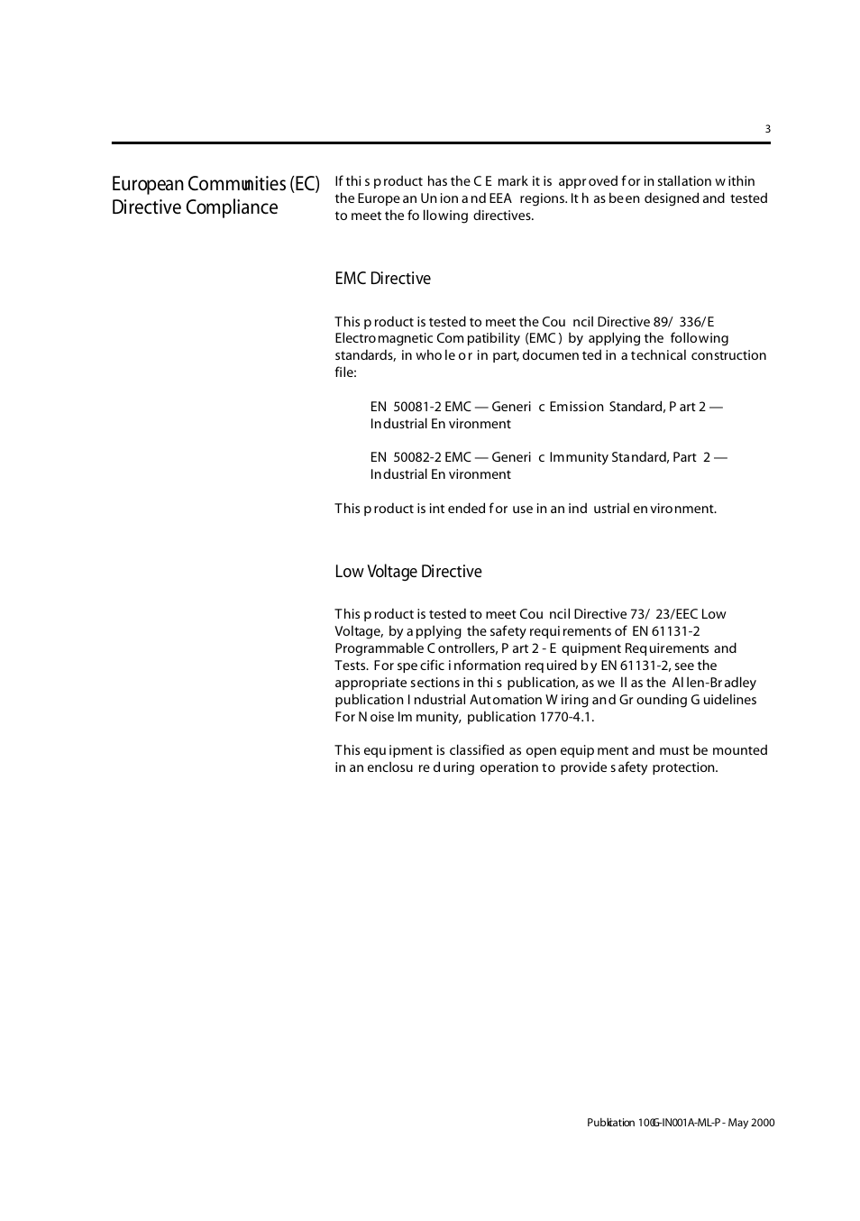 European communities (ec) directive compliance, Emc directive, Low voltage directive | Rockwell Automation 100 G550...G860 Contactors User Manual | Page 3 / 16