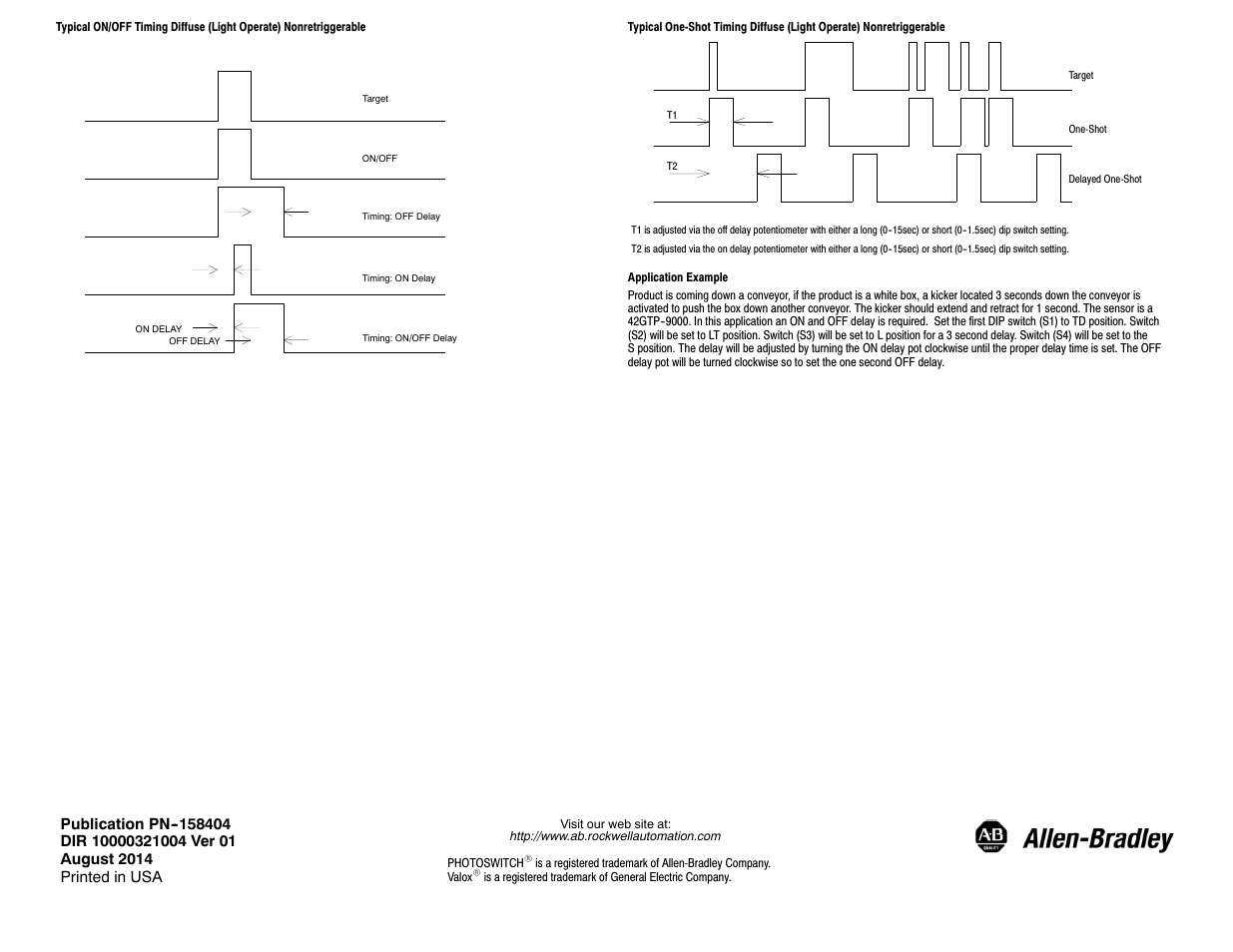 Rockwell Automation 42G PHOTOSWITCH Series 9000 On/Off and Timing Photoelectric Sensors User Manual | Page 8 / 8