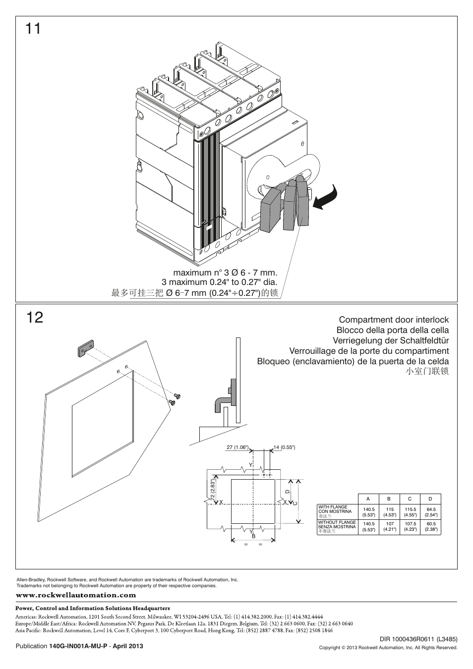 Rockwell Automation 140G-K-RMB_RMY Rotary Handle Operating Mechanism Direct User Manual | Page 4 / 4