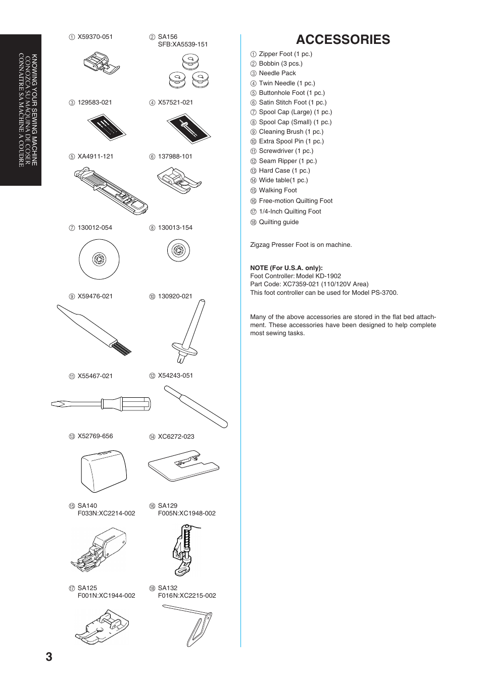 Accessories | Brother Sewing Manching User Manual | Page 12 / 90
