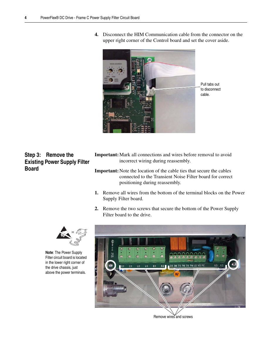 Rockwell Automation 20P PowerFlex DC Drive - Frame C Power Supply Filter Circuit Board User Manual | Page 4 / 8