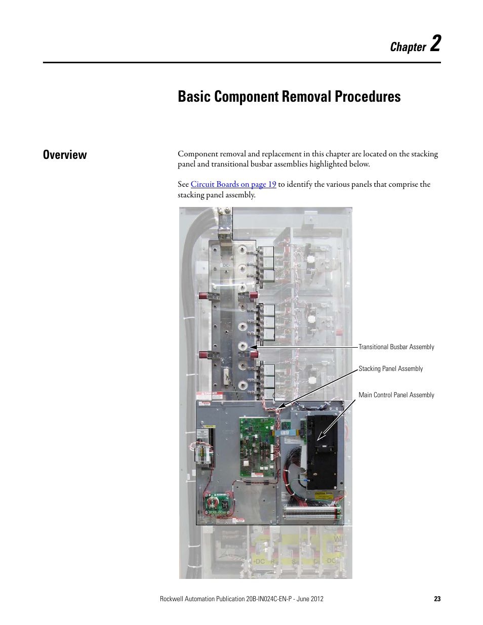 2 - basic component removal procedures, Overview, Chapter 2 | Basic component removal procedures, Chapter | Rockwell Automation 20B PowerFlex 700 Drive Components Replacement - Frame 8 User Manual | Page 23 / 76