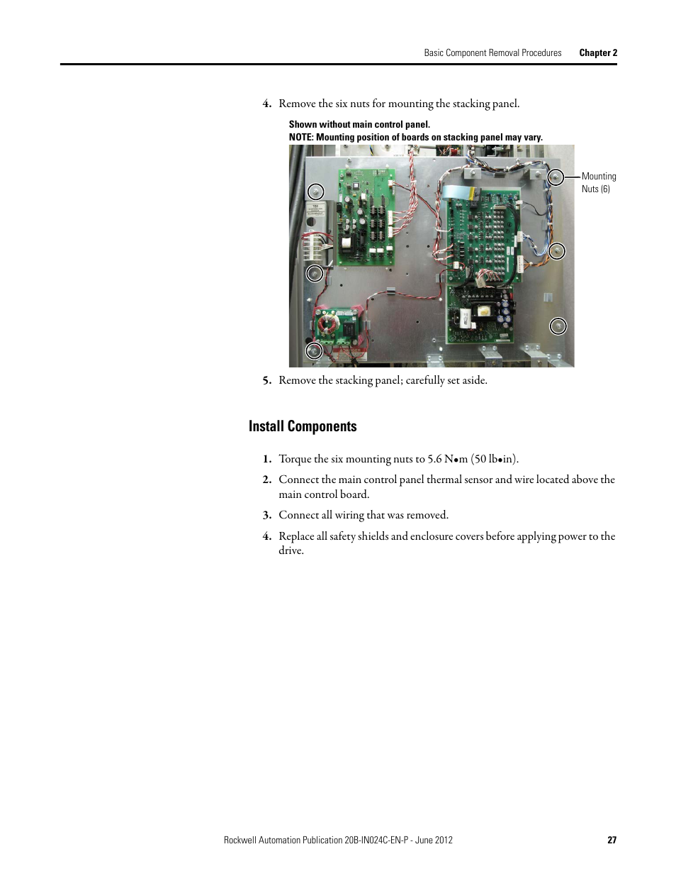 Install components | Rockwell Automation 20B PowerFlex 700 Drive Components Replacement - Frame 8 User Manual | Page 27 / 76