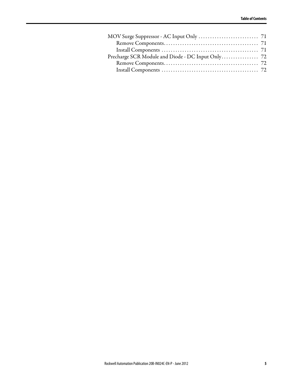 Rockwell Automation 20B PowerFlex 700 Drive Components Replacement - Frame 8 User Manual | Page 5 / 76