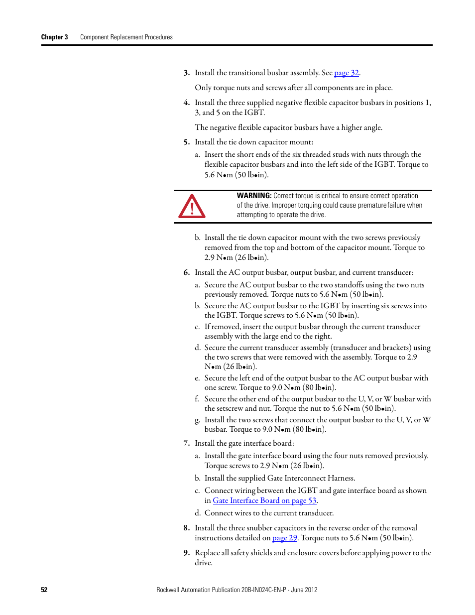 Rockwell Automation 20B PowerFlex 700 Drive Components Replacement - Frame 8 User Manual | Page 52 / 76