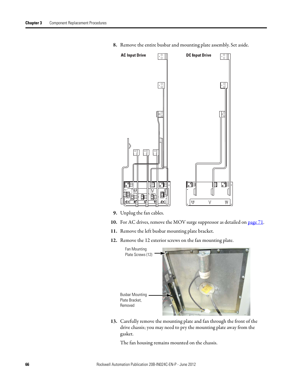Rockwell Automation 20B PowerFlex 700 Drive Components Replacement - Frame 8 User Manual | Page 66 / 76