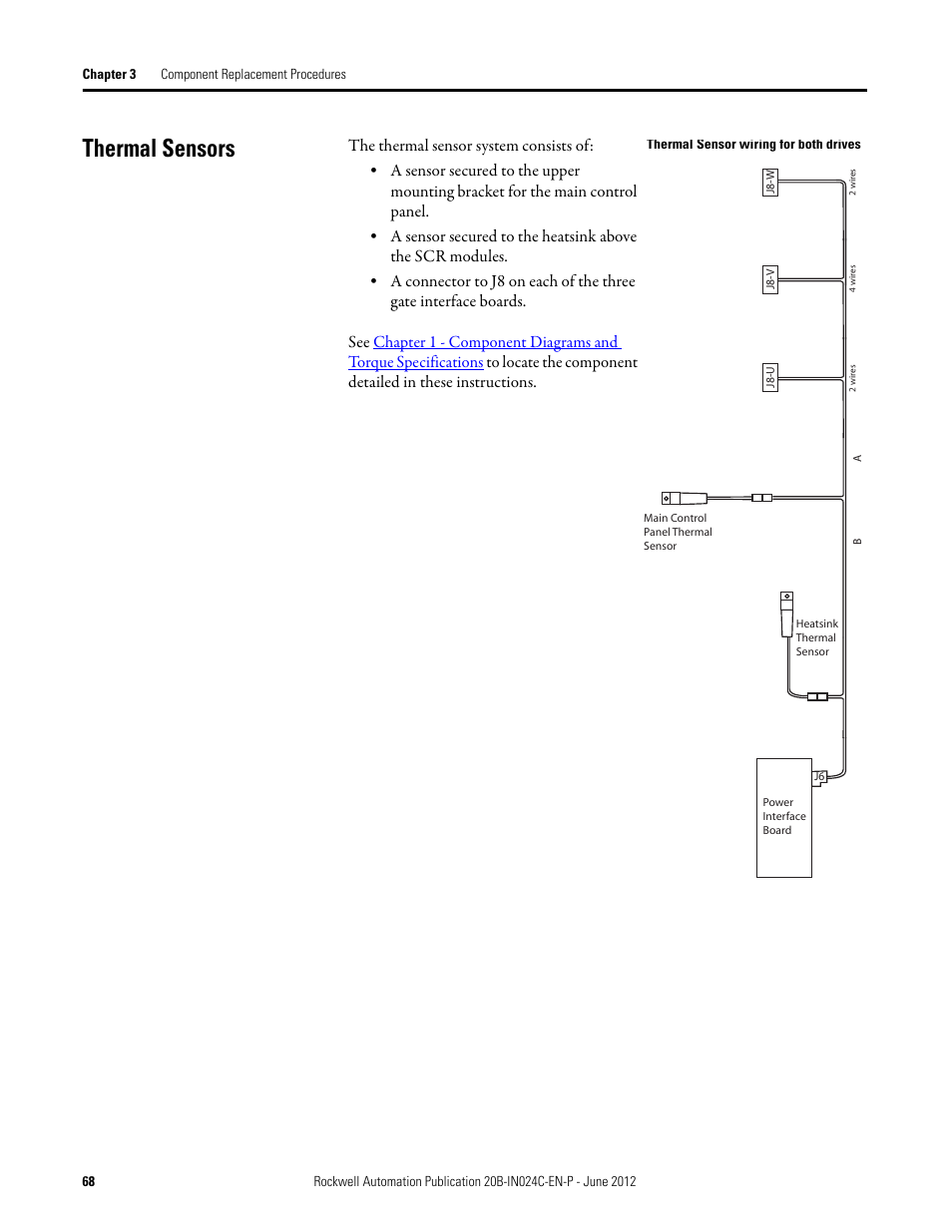 Thermal sensors | Rockwell Automation 20B PowerFlex 700 Drive Components Replacement - Frame 8 User Manual | Page 68 / 76