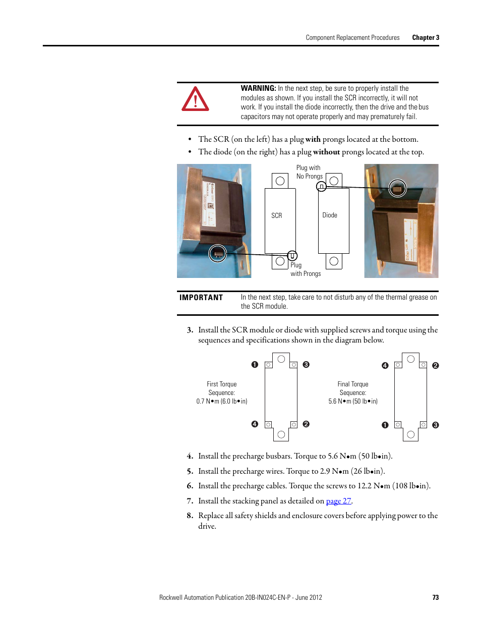 Rockwell Automation 20B PowerFlex 700 Drive Components Replacement - Frame 8 User Manual | Page 73 / 76