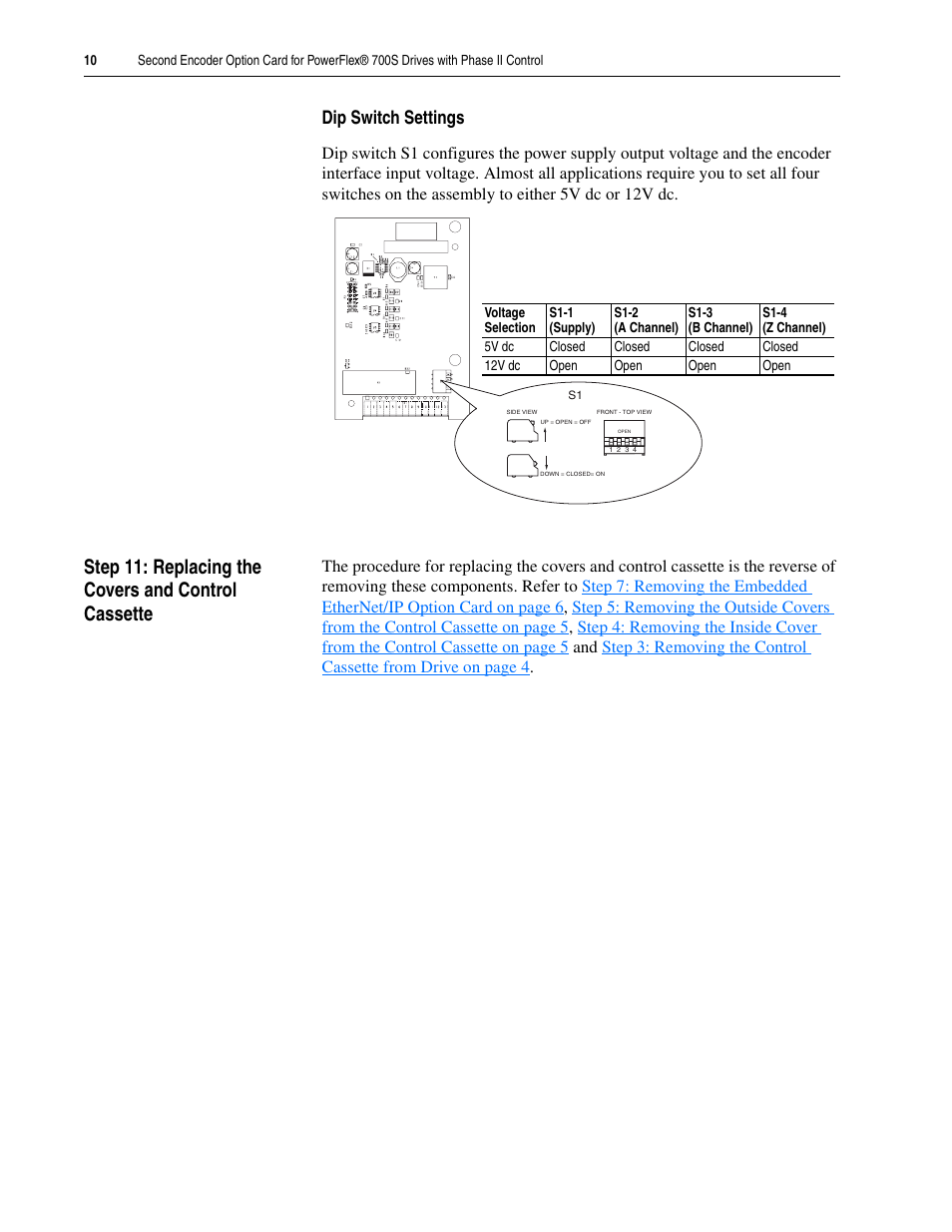 Step 11: replacing the covers and control cassette | Rockwell Automation 20D-P2-ENCO PowerFlex 700S Drive Phase II Control Second Encoder Option Card User Manual | Page 10 / 12