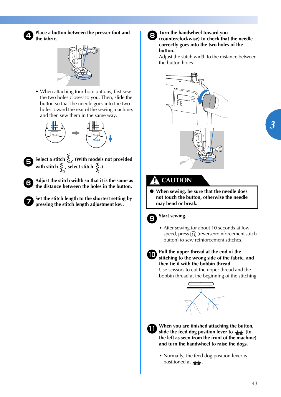 Caution | Brother MS-4 User Manual | Page 45 / 72