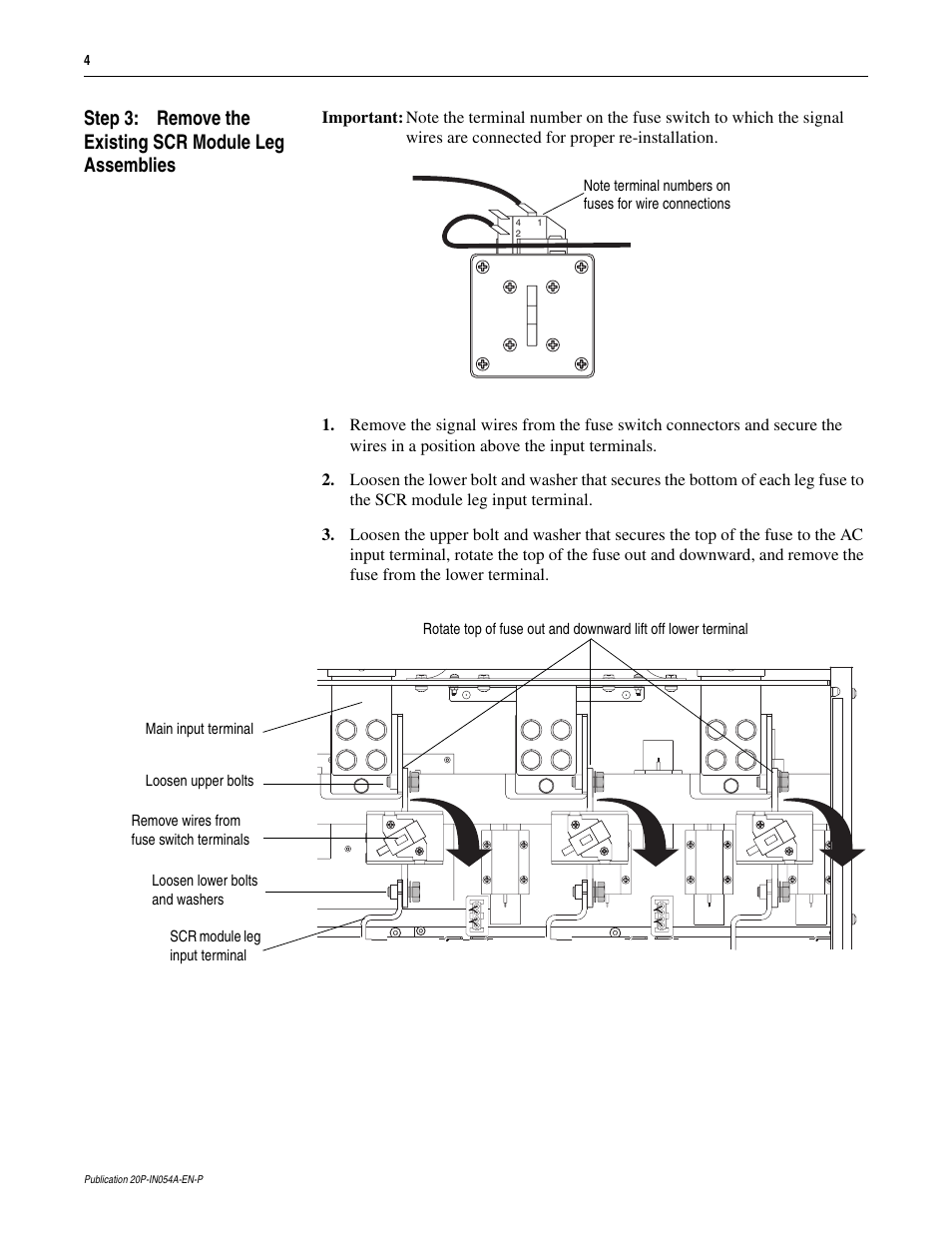 Rockwell Automation 20P PowerFlex DC Drive - Frame D SCR Module Leg Assembly User Manual | Page 4 / 10