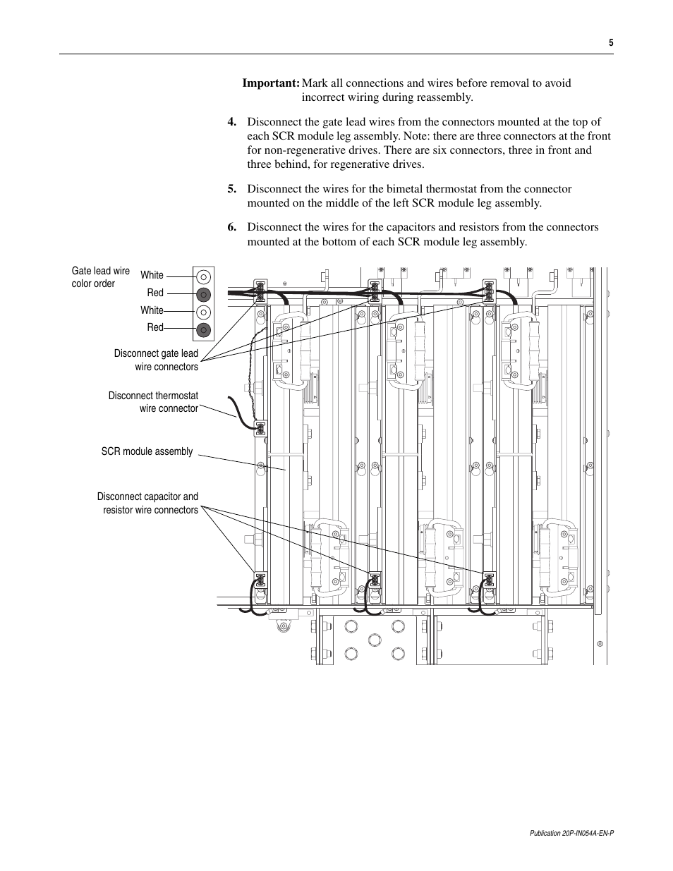 Rockwell Automation 20P PowerFlex DC Drive - Frame D SCR Module Leg Assembly User Manual | Page 5 / 10