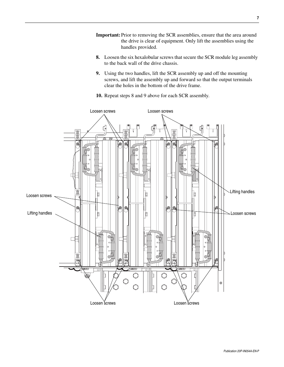 Rockwell Automation 20P PowerFlex DC Drive - Frame D SCR Module Leg Assembly User Manual | Page 7 / 10