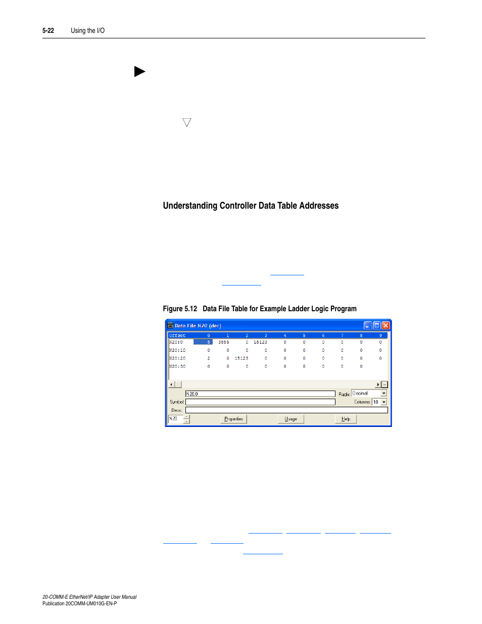 Understanding controller data table addresses | Rockwell Automation 20-COMM-E PowerFlex EtherNet/IP Adapter User Manual | Page 114 / 296