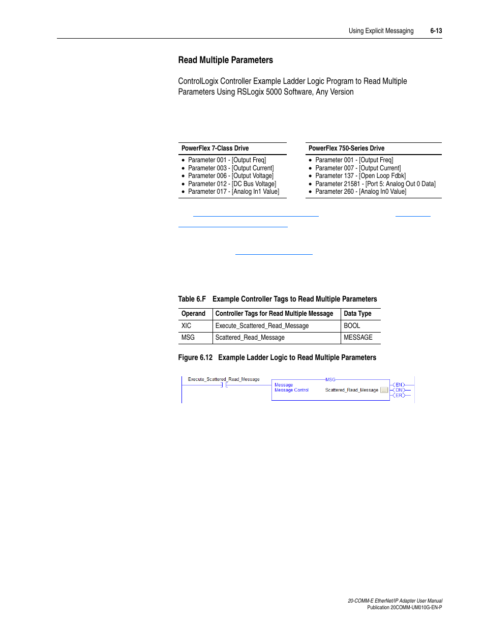 Read multiple parameters | Rockwell Automation 20-COMM-E PowerFlex EtherNet/IP Adapter User Manual | Page 139 / 296