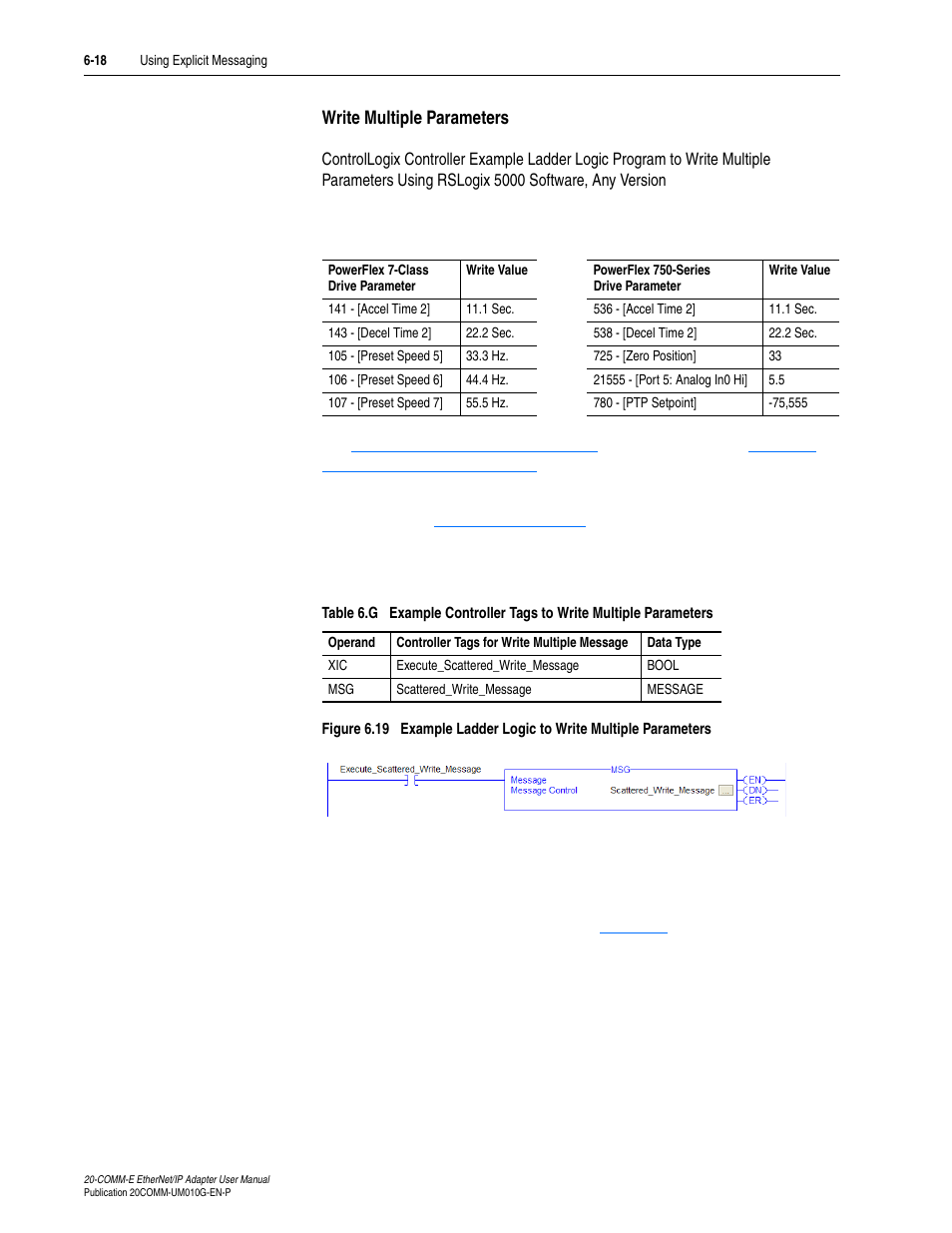 Write multiple parameters | Rockwell Automation 20-COMM-E PowerFlex EtherNet/IP Adapter User Manual | Page 144 / 296