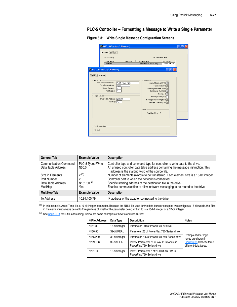 Figure 6.31 | Rockwell Automation 20-COMM-E PowerFlex EtherNet/IP Adapter User Manual | Page 153 / 296