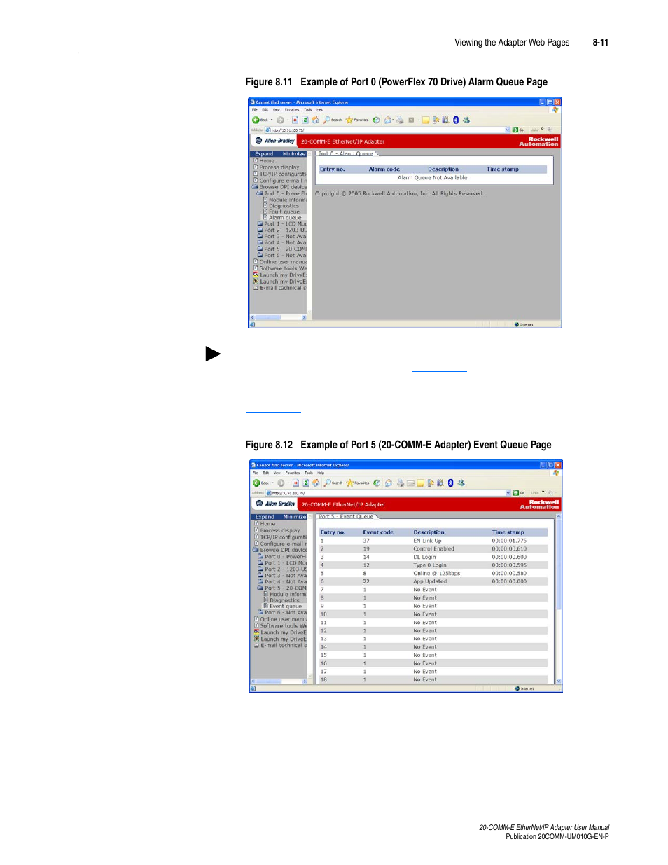 Figure 8.11, Figure 8.12 | Rockwell Automation 20-COMM-E PowerFlex EtherNet/IP Adapter User Manual | Page 219 / 296