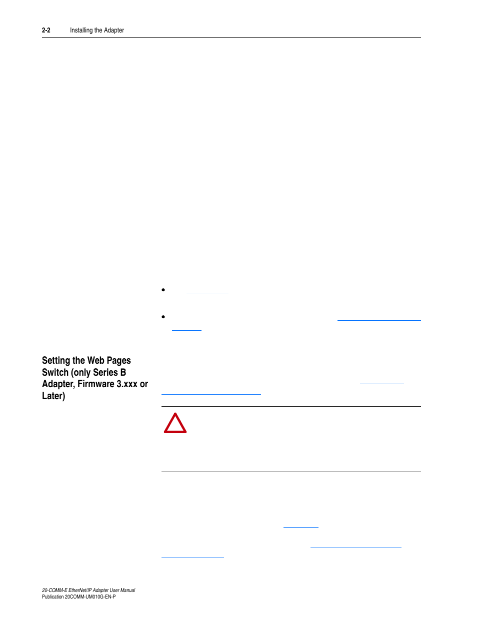 Setting the web | Rockwell Automation 20-COMM-E PowerFlex EtherNet/IP Adapter User Manual | Page 22 / 296