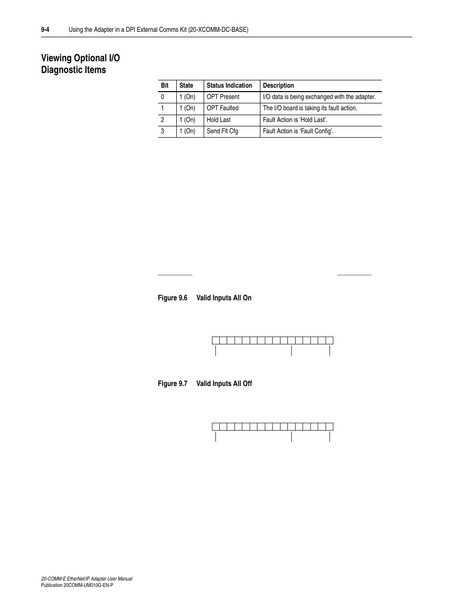 Viewing optional i/o diagnostic items, Viewing optional i/o diagnostic items -4, Viewing optional i/o | Rockwell Automation 20-COMM-E PowerFlex EtherNet/IP Adapter User Manual | Page 224 / 296