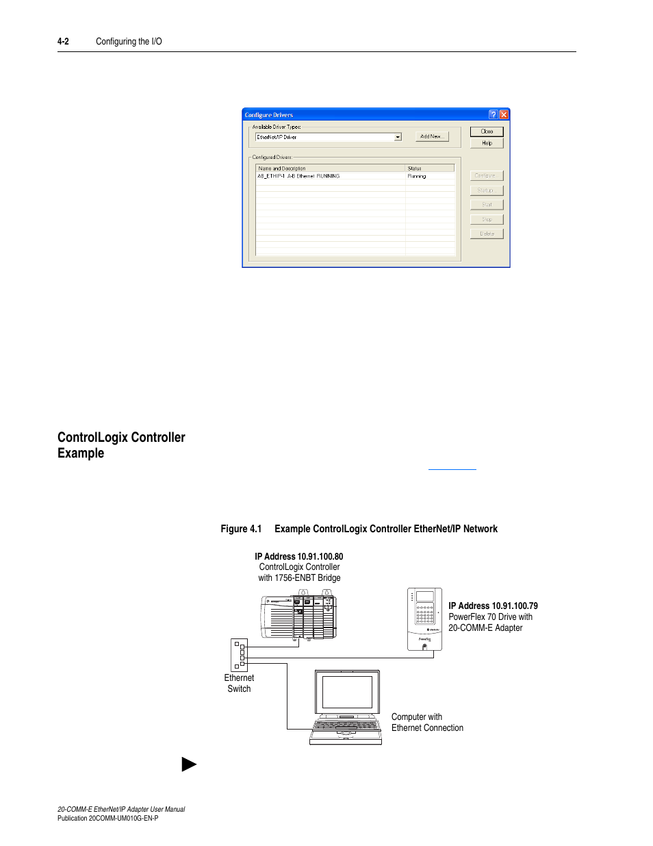 Controllogix controller example, Controllogix controller example -2 | Rockwell Automation 20-COMM-E PowerFlex EtherNet/IP Adapter User Manual | Page 48 / 296