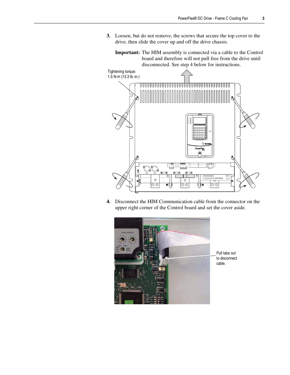 Rockwell Automation 20P PowerFlex DC Drive - Frame C Cooling Fan User Manual | Page 3 / 10