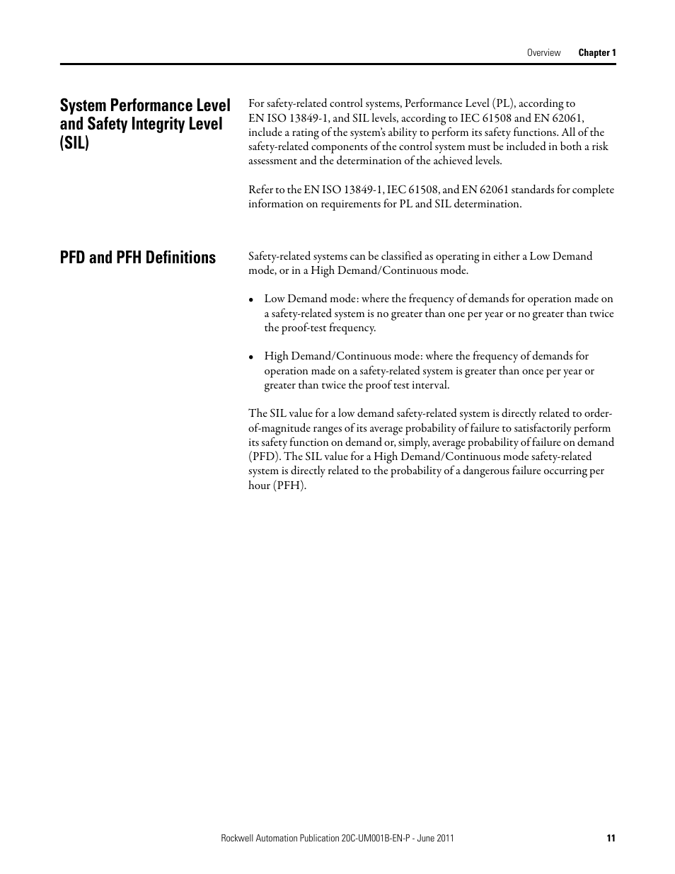 Pfd and pfh definitions | Rockwell Automation 20C-DG01 PowerFlex 700H AC Drive Safe Torque Off Option User Manual | Page 11 / 28