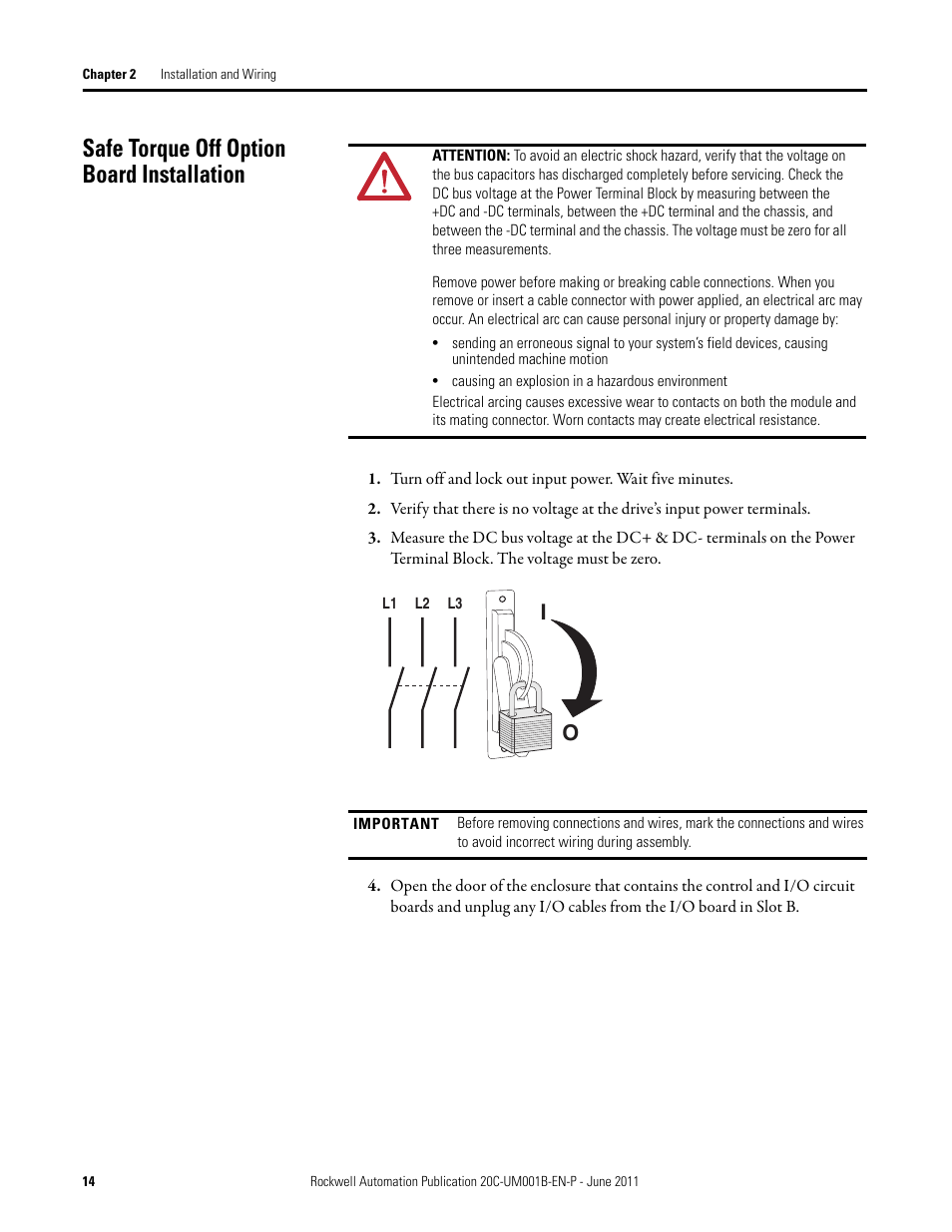 Safe torque off option board installation | Rockwell Automation 20C-DG01 PowerFlex 700H AC Drive Safe Torque Off Option User Manual | Page 14 / 28