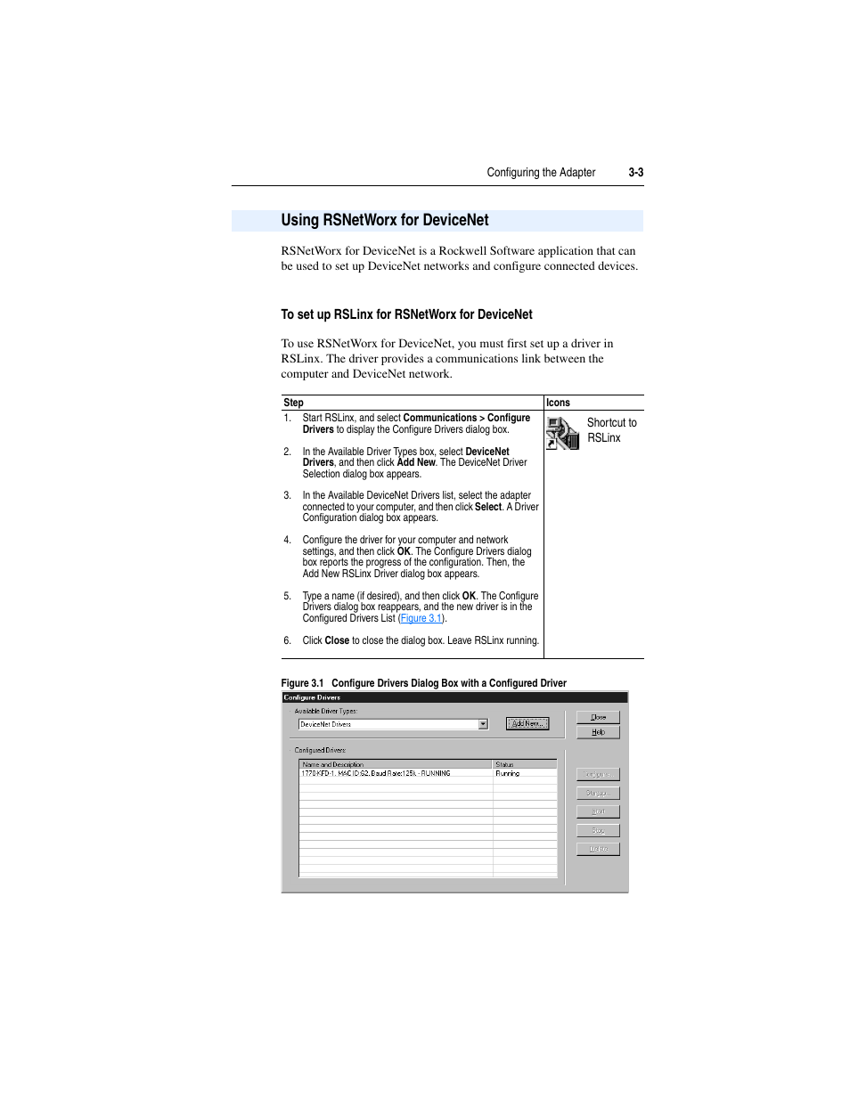 Using rsnetworx for devicenet, Using rsnetworx for devicenet -3 | Rockwell Automation 22-COMM-D DeviceNet Adapter User Manual | Page 27 / 140