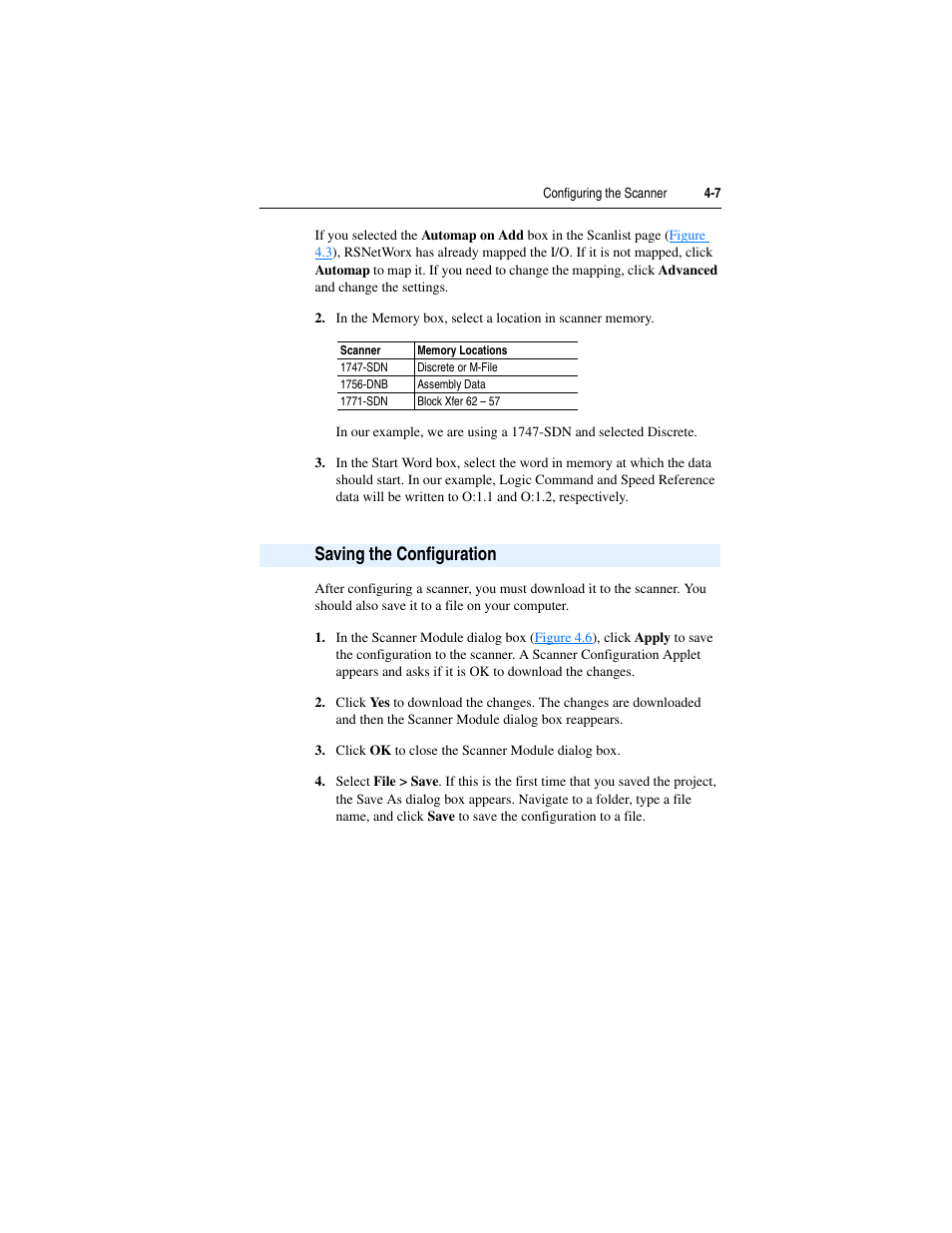 Saving the configuration, Saving the configuration -7 | Rockwell Automation 22-COMM-D DeviceNet Adapter User Manual | Page 43 / 140