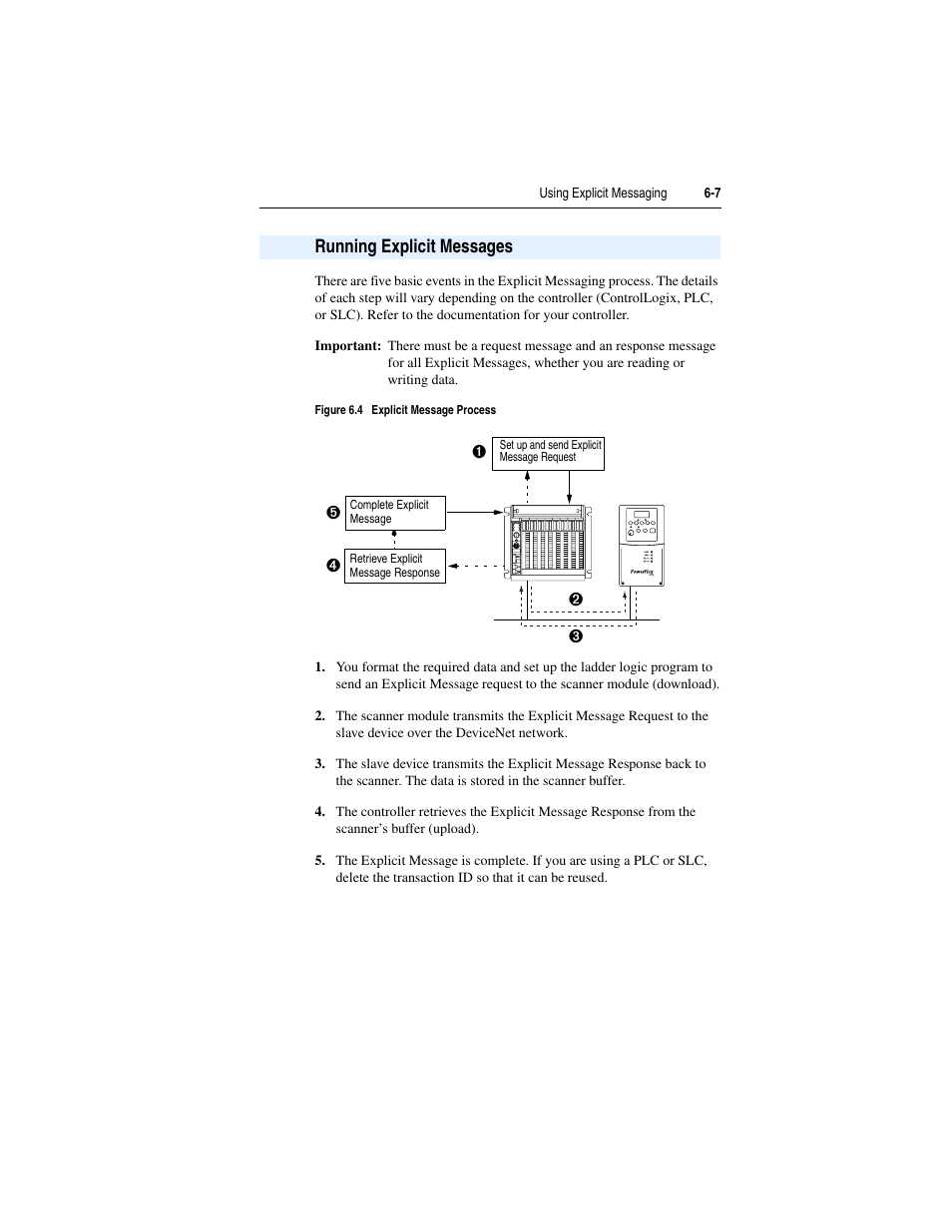 Running explicit messages, Running explicit messages -7 | Rockwell Automation 22-COMM-D DeviceNet Adapter User Manual | Page 63 / 140